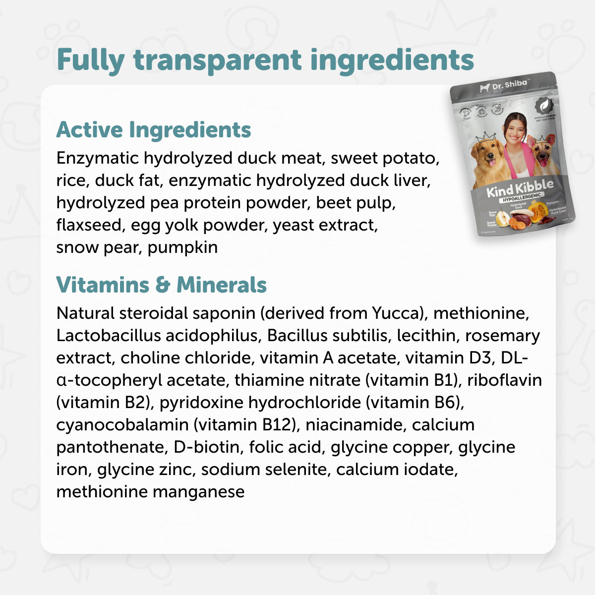 Dr. Shiba's Kind Kibble Hypoallergenic - Hypoallergenic Adult Dog Food