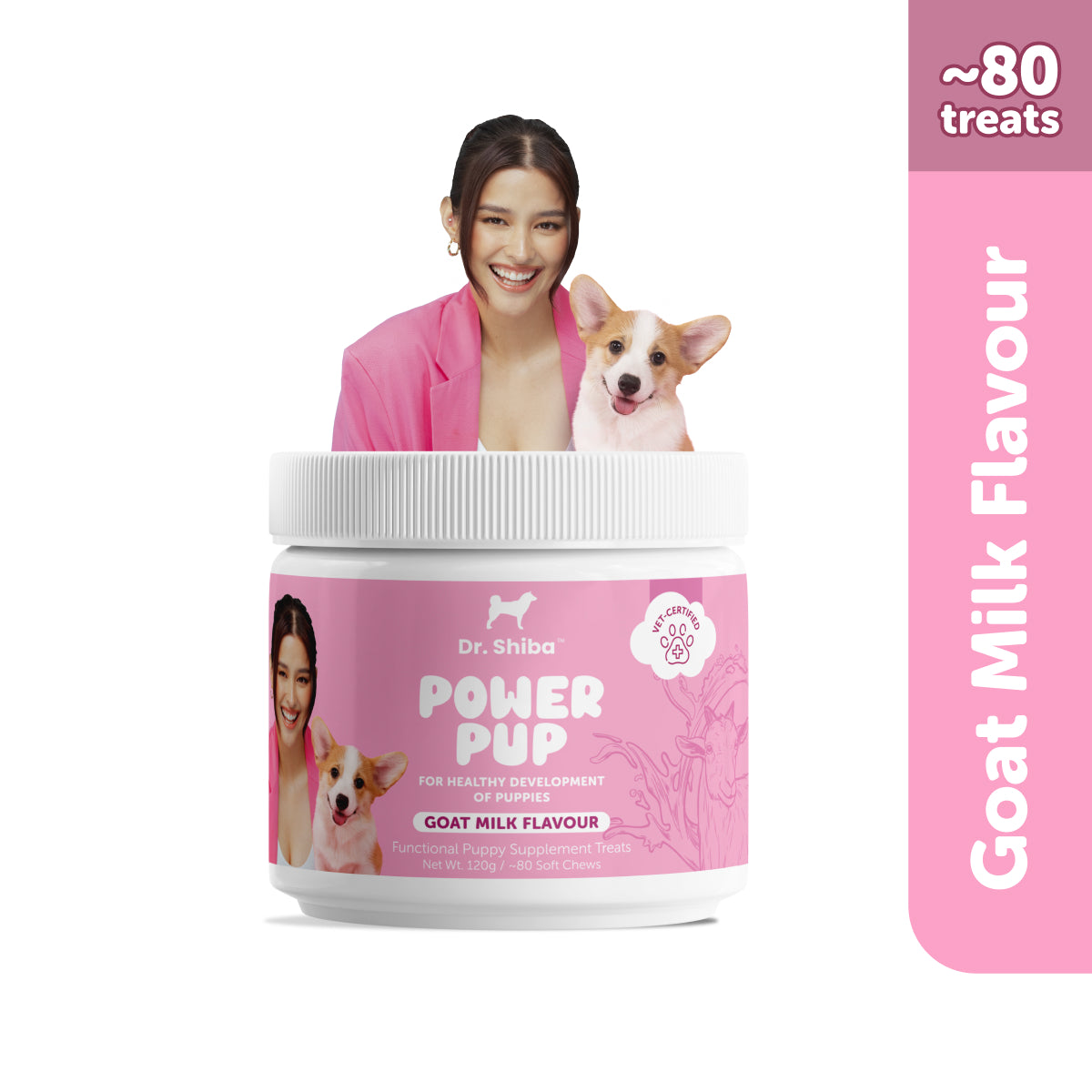 Dr. Shiba Power Pup - Puppy Daily Chewable Supplement for Health & Immunity | Goat Milk Flavor