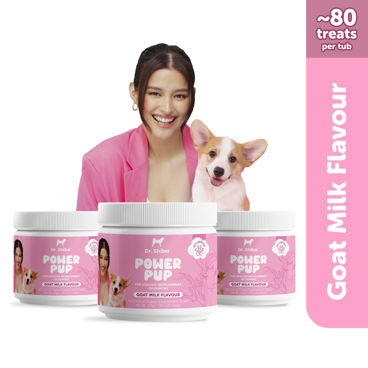 Dr. Shiba Power Pup - Puppy Daily Chewable Supplement for Health & Immunity | Goat Milk Flavor