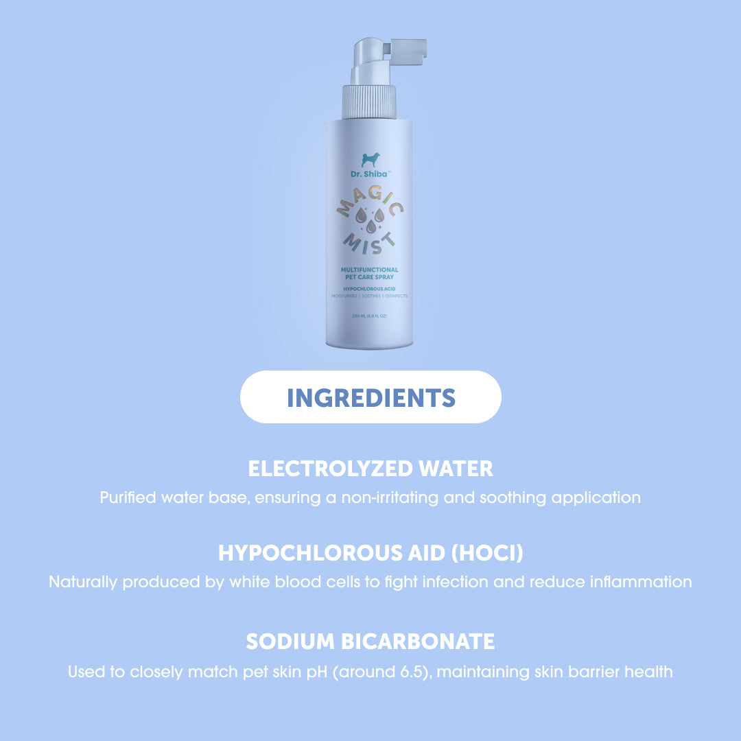 Dr. Shiba Magic Mist for Dogs & Cats - Hypochlorous Acid | Multifunctional Pet Care Spray