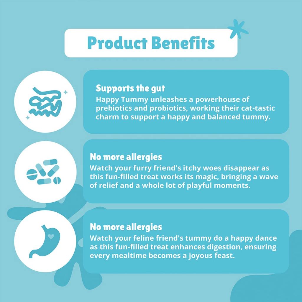 Happy Tummy - Probiotic Cat Supplement Treats For A Healthy Gut