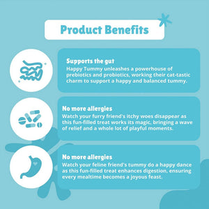 Happy Tummy - Probiotic Cat Supplement Treats For A Healthy Gut