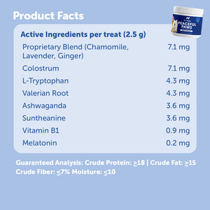 Peaceful Paws -  Dog Supplement Treats For A Calm Canine